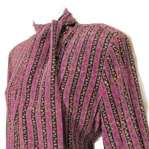 SiLK Lloyd Williams Limited Saks Blouse Pure Silk Secretary Neck Tie Bow M